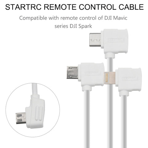 STARTRC 30cm Micro USB to Micro USB Converting Connector Data Cable for DJI Mavic Mini / Air, Shark Remote Controller - Action King