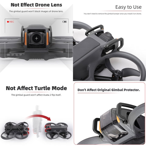 Gimbalskydd Bumper / Båge till DJI Avata 2 - Aluminium - Svart