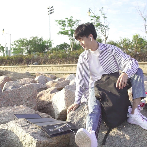 HAWEEL 21W Vikbar Solpanel med Snabbladdning