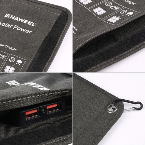 HAWEEL 28W Vikbar Solpanel med Snabbladdning
