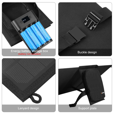 HAWEEL 24W Vikbar Solpanel med Snabbladdning