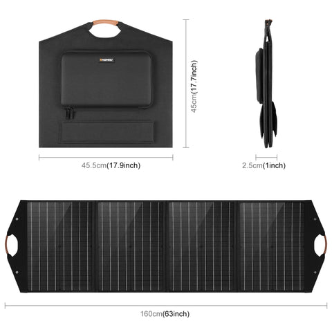 HAWEEL 100W Vikbar Solpanel med USB, Type-C & DC