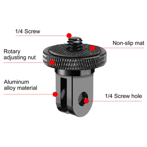 PULUZ 1/4 inch Screw Metal Tripod Mount Action Camera Adapter - Action King