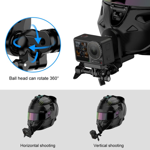 PULUZ Motorcycle Helmet Chin Clamp Mount for GoPro and Other Action Cameras - Action King