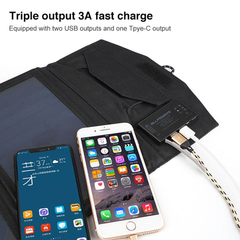 ALLPOWERS 15W Portabel Solpanel med Powerbank