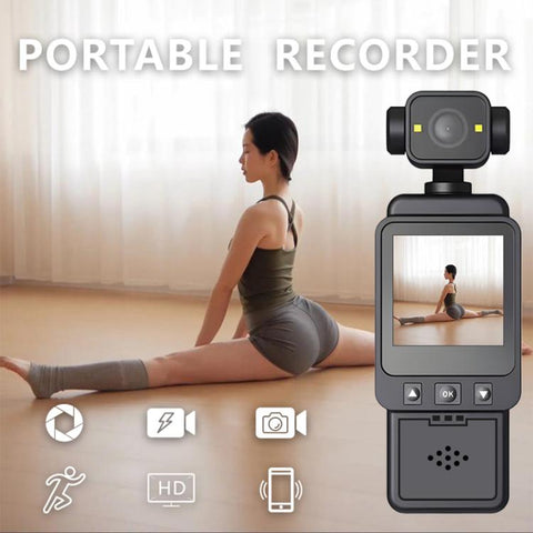 1080p Ultra-HD Clip Pocket Vlog kamera med 360° roterbart objektiv & WiFi