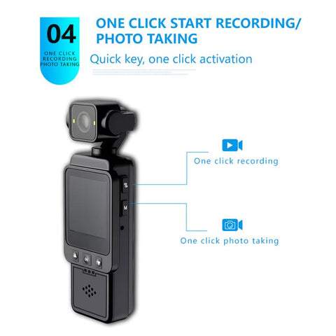 1080p Ultra-HD Clip Pocket Vlog kamera med 360° roterbart objektiv & WiFi