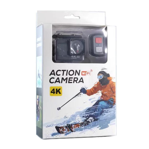 4K Actionkamera med WiFi, 2.4G-fjärr & dubbla skärmar