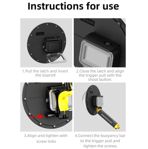 TELESIN 30M Vattentätt Kamerahus för GoPro Hero11 Black / HERO10 Black / HERO9 Black