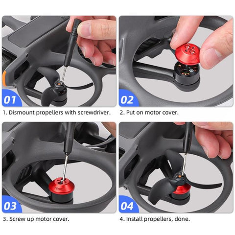 For DJI Avata 2 Sunnylife AT2-MD787 Motor Anti-dust Cover Aluminum Alloy Motor Protection Cover - Action King