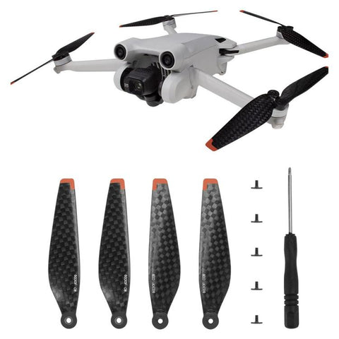 Propeller till DJI Mini 4 Pro / Mini 3 Pro – ersätter 6030F – Low Noise – Svart – 4-Pack – Kolfiber