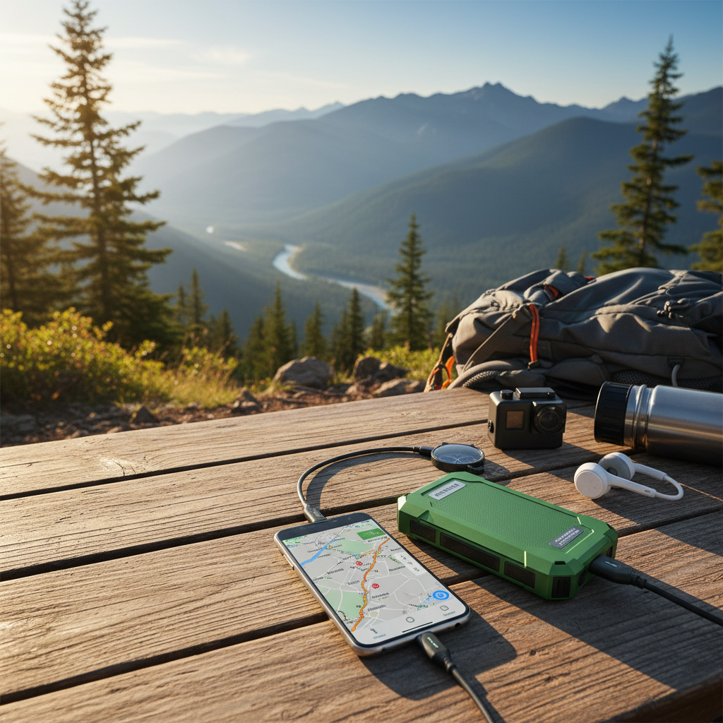 Smidiga Powerbanks för iPhone/Android – ladda mobilen överallt, i svart och vitt.