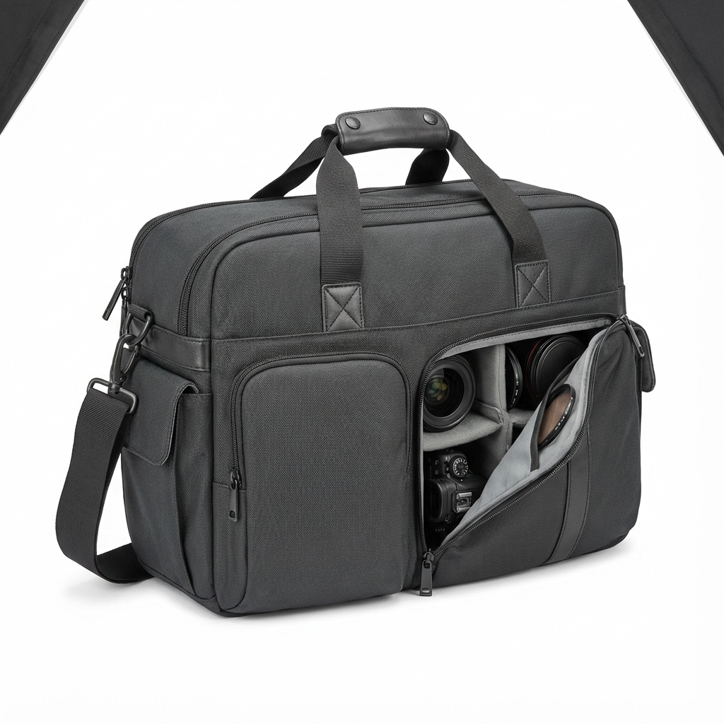 Stor väska för kamera och tillbehör (Produktbild (vit bakgrund))