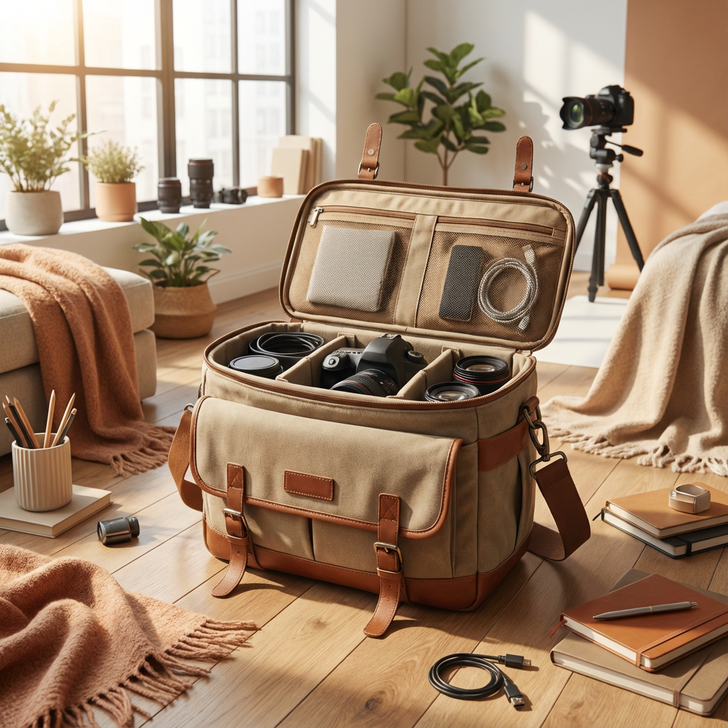 Stor väska för kamera och tillbehör (Miljöbild ⚠️)