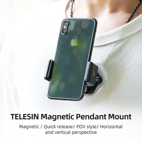 Telesin Magnetisk Nackrem Med Separat Magnetfäste för Actionkamera