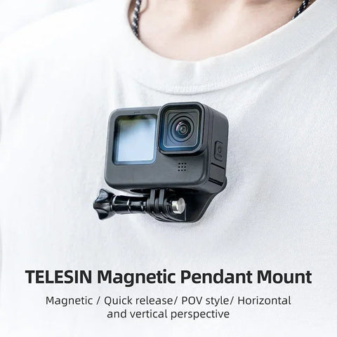 Telesin Magnetisk Nackrem Med Separat Magnetfäste för Actionkamera