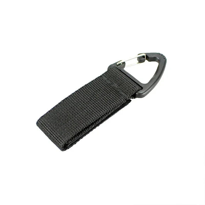 Nyckelband - Taktiskt Fäste i Nylon med Karbinhake, För Bälte / Molle - Svart - Action King