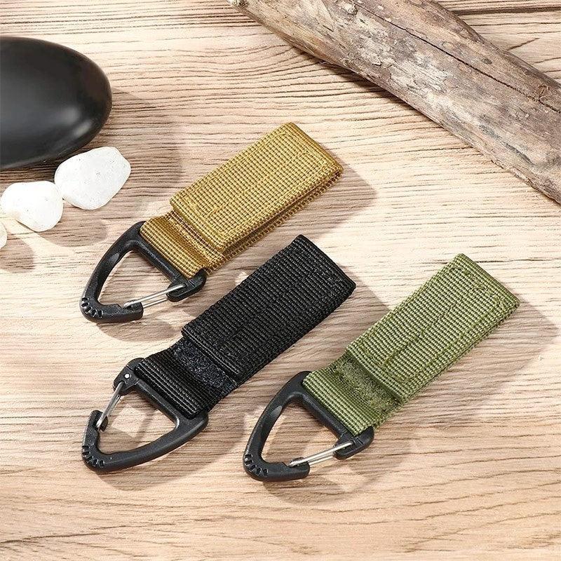Nyckelband - Taktiskt Fäste i Nylon med Karbinhake, För Bälte / Molle - Sand - Action King
