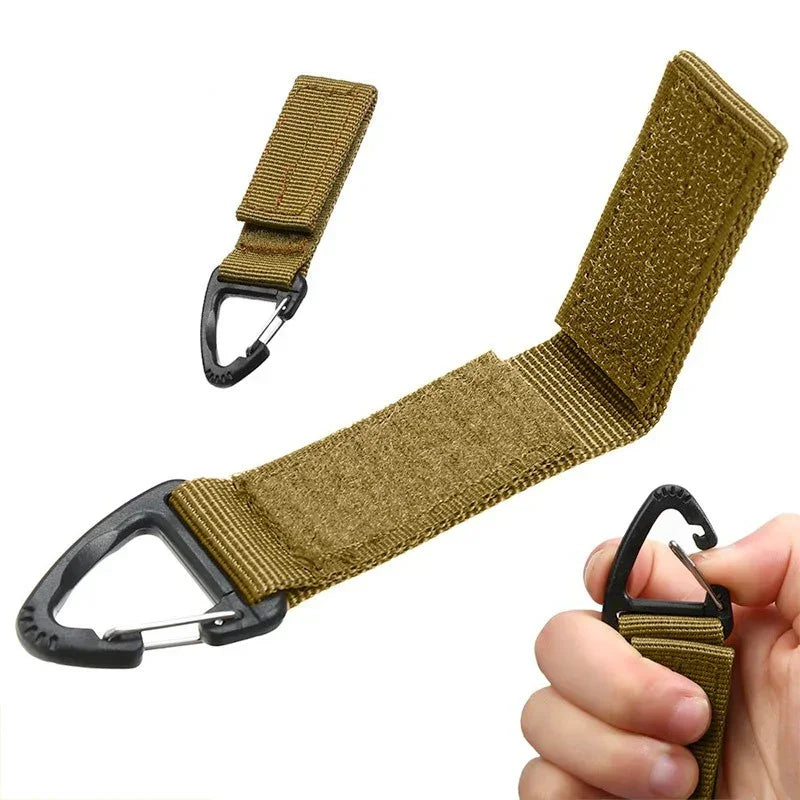 Nyckelband - Taktiskt Fäste i Nylon med Karbinhake, För Bälte / Molle - Sand - Action King
