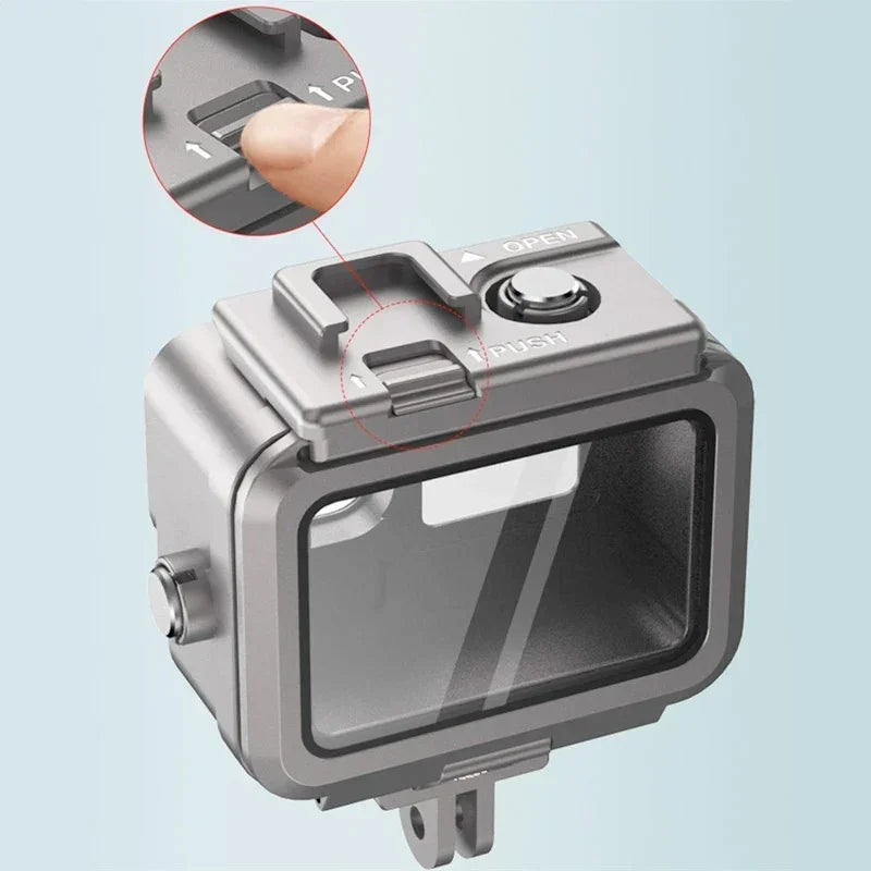 Vattentätt skal Aluminium med tillbehörshållare cold shoe till GoPro Hero12/11/10/9 Black - Action King