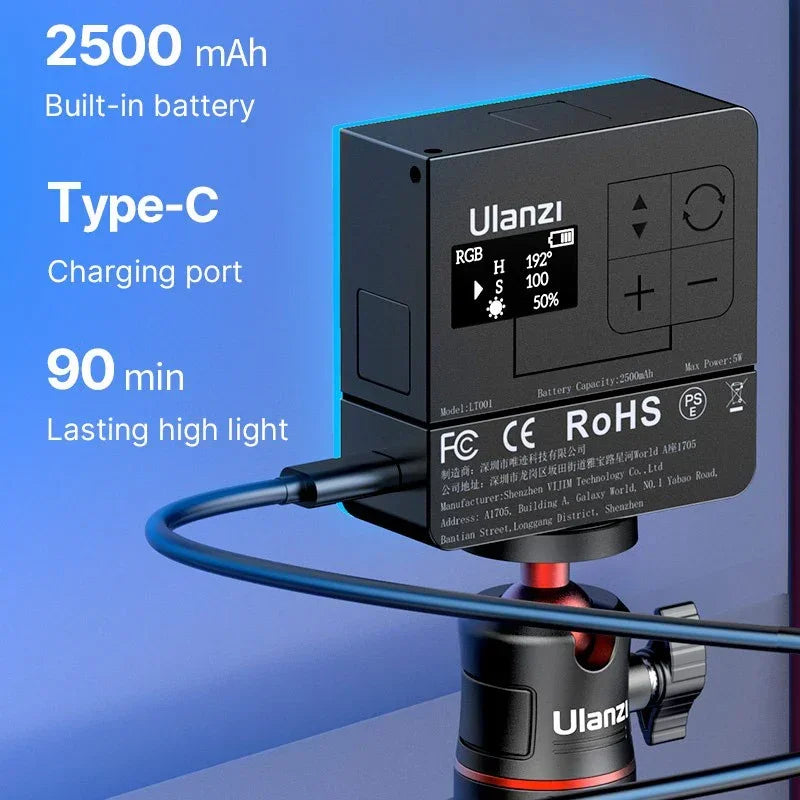 Ulanzi VL49 RGB Pro Belysning LED för foto / video - 2500mAh internt batteri - Action King