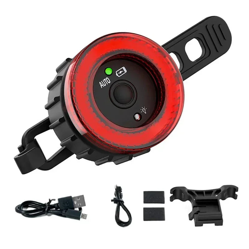 Super III Intelligent Cykelbelysning 6 i 1 Bak - USB, 420mAh - Röd - Action King