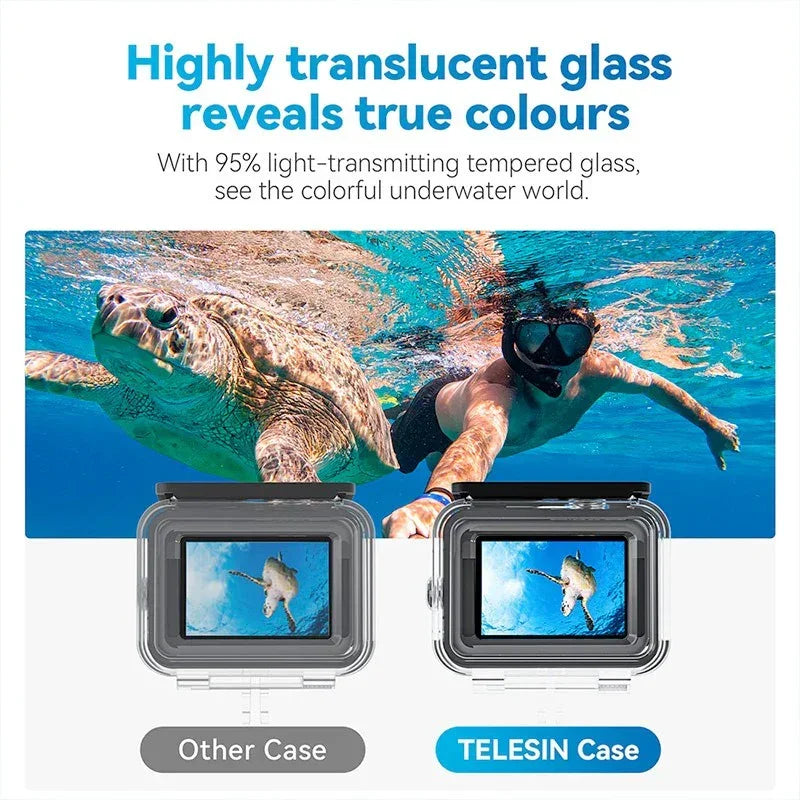 Telesin Vattentätt skal med dubbla bakdörrar till GoPro Hero13/12/11/10/9 Black - Action King