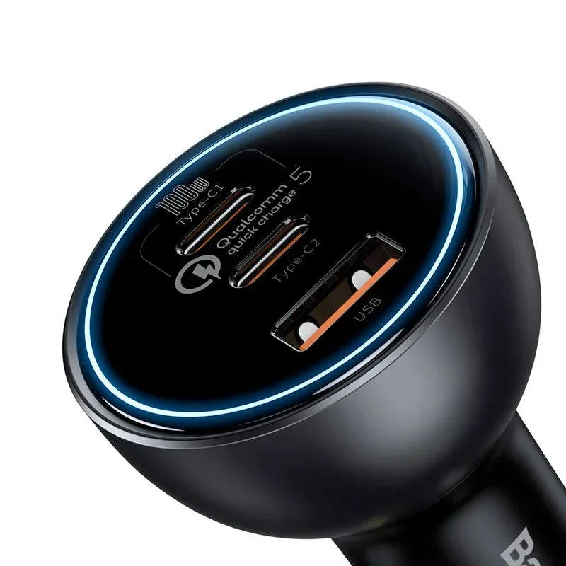 Baseus Qualcomm QC5 Car - Snabbladdare Bil QC5 / PPS 160W - 3xUSB Typ A/C - Svart - Action King