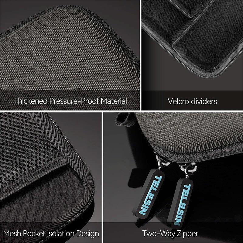 Telesin Väska / Förvaring Mellan Universal för Kamera / Mobil / Tillbehör - DIY - Grå - Action King