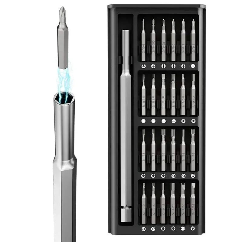 Verktygskit mini 25 i 1 - Skruvmejslar i praktisk låda - Kit - Action King