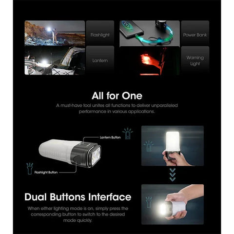 Nitecore LR70 Camping Lantern - Campinglampa + Power Bank + Ficklampa 3 i 1 - 10000mAh, 18W PD/QC