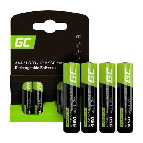 Green Cell Uppladdningsbara AAA - HR03 Batteri, 1.2v, 950mAh, NiMh - 4-Pack