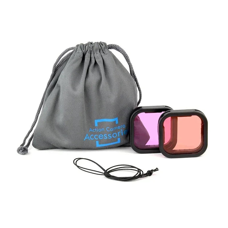 Färgfilter 2-pack - Röd light + Lila till GoPro Hero12/11/Mini/10/9 Black - Kit - Action King