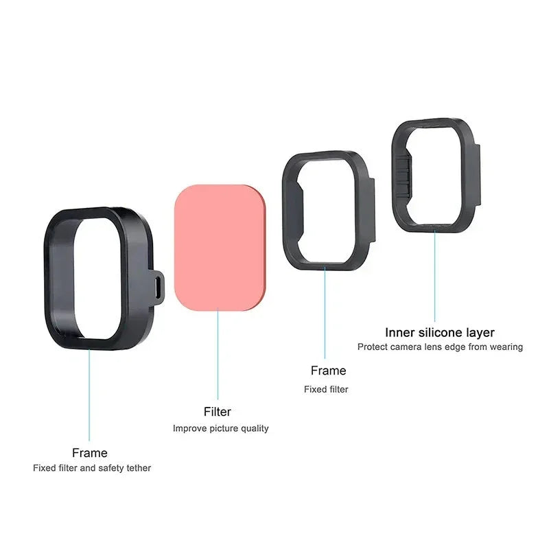 Färgfilter 2-pack - Röd light + Lila till GoPro Hero12/11/Mini/10/9 Black - Kit - Action King