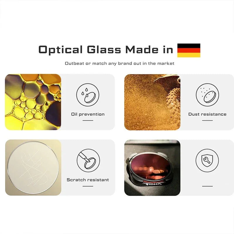 Freewell Filter Bright Day 4K Kit - ND8/PL + ND16/PL + ND32/PL + ND64/PL till GoPro Hero12/11/Mini/10/9 Black - 4-pack - Action King