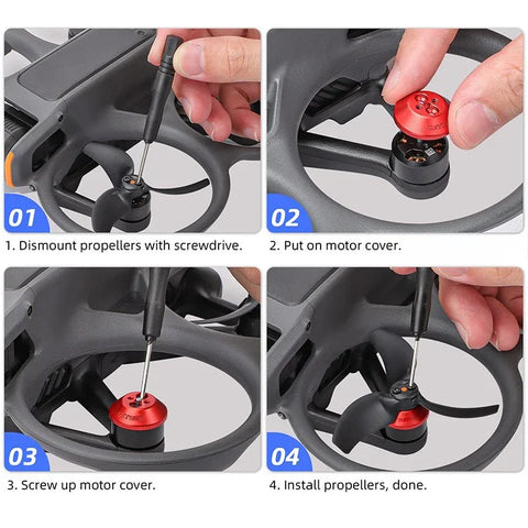 Motorskydd / kåpa till DJI Avata 2 - Aluminium - Svart