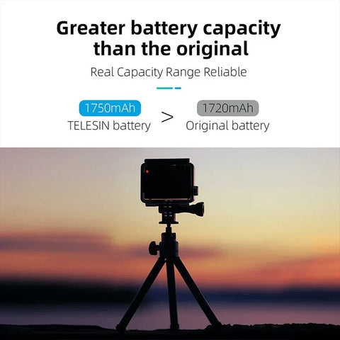 Telesin Batteri till GoPro Hero12/11/10/9 Black - ersätter SPBL1B - 1750mAh
