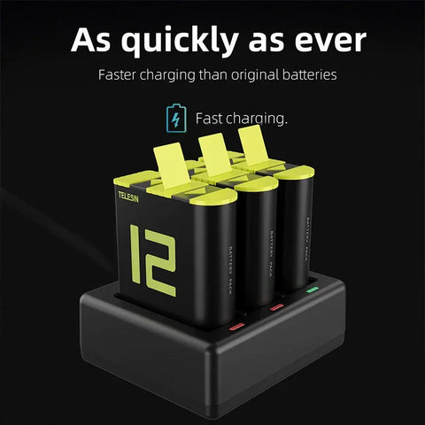 Telesin Batteri till GoPro Hero12/11/10/9 Black - ersätter SPBL1B - 1750mAh
