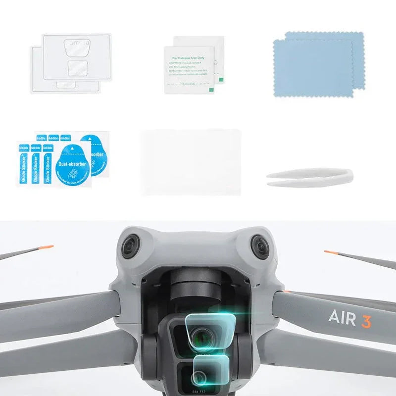Linsskydd Härdat Glas till DJI Air 3 - 2-pack - Kit - Action King