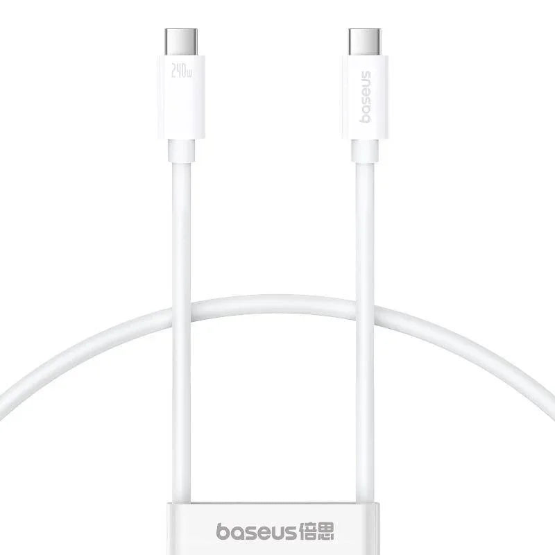 Baseus Superior Series 2 USB-C - USB-C Kabel, USB4, 40Gbps, 240W, 48V/5A, 1.8m - Vit - Action King