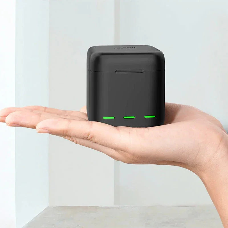 Telesin Batteriladdare med förvaring för batterier + microSD - Trippel - för GoPro Hero13 Black - Action King