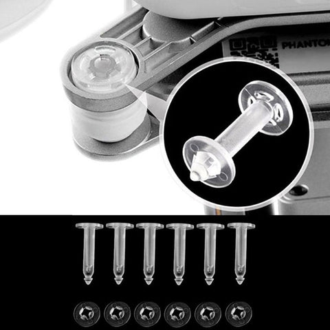 6-Pack Gummidämpare och fästplugg för Gimbal - Ersättning för Gimbal-dämpningen till DJI Phantom 3S / 3A / 3P - Kit