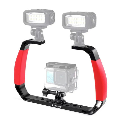 Puluz dubbelgrepp för dykning / Stabilisering  / Handtag / Hållare utrustning - Aluminium