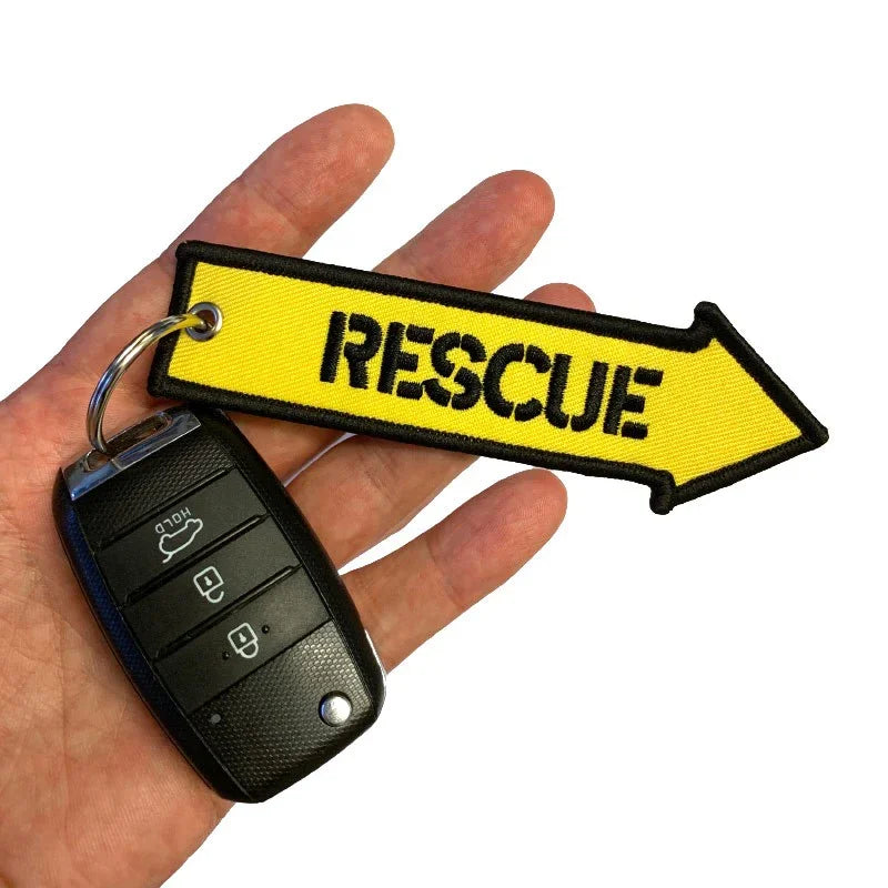 Nyckelband - RESCUE - Gul pil - Action King