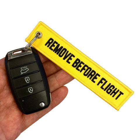 Nyckelband - REMOVE BEFORE FLIGHT - Gul/Svart