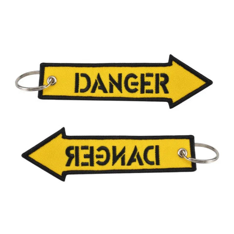 Nyckelband - DANGER - Gul pil