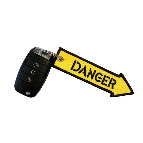 Nyckelband - DANGER - Gul pil