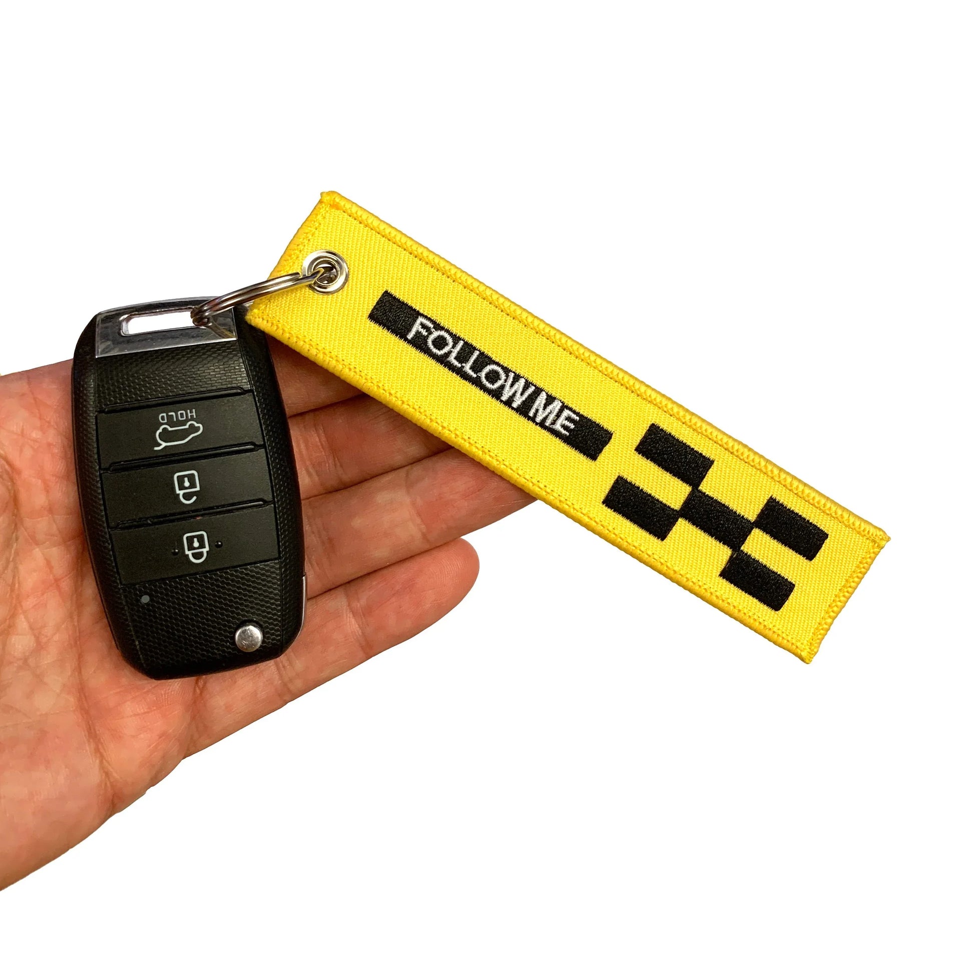Nyckelband - REMOVE BEFORE FLIGHT / FOLLOW ME - Gul/Svart - Action King