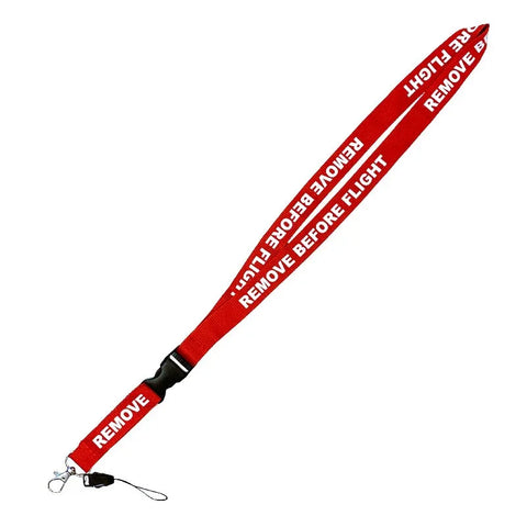 Nyckelband / Nackrem - REMOVE BEFORE FLIGHT - Röd
