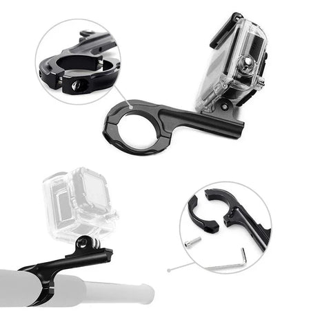 Kamerafäste för GoPro till Cykelstyre - Lång arm - Aluminium